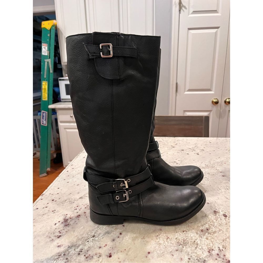 Zigi Girl Reagan Black Leather Riding Boots sz 10 EUC ( wider shaft)